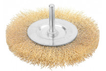 Wire Brush Wheel Mounted  75mm x6.35 (1/4) + Shank Indust. TOLSEN