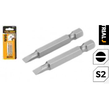 Screw Bit Set Pk2 FLAT SL0.8x5.5x50mm S2 Ind Steel  Indust.