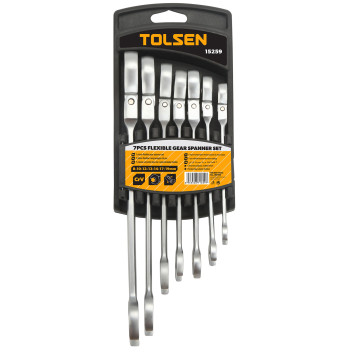 Spanner Set Gear Flexible Combination 7Pc (8,10,12,13,14,17,19mm) TOLS