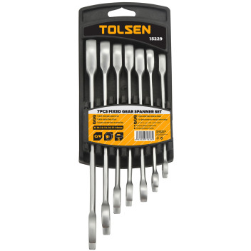 Spanner Set Gear Fixed Combination 7Pc (8,10,12,13,14,17,19mm) TOLSEN