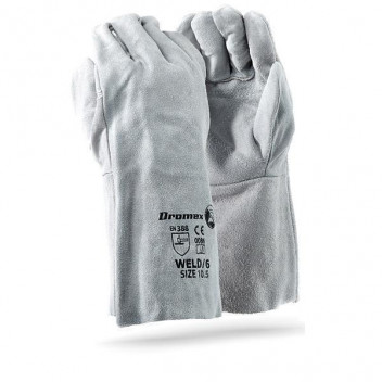 Glove Leather Welders Grey Elbow Unlined Bulk###