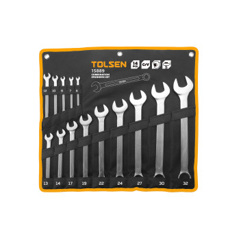 Spanner Set Combination 14Pc in Wallet (6-32mm)