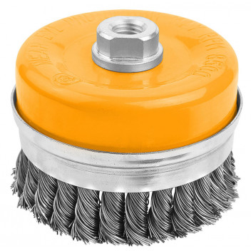 Wire Brush Cup Knotted 100mm x M14 x 2.0 Indust.