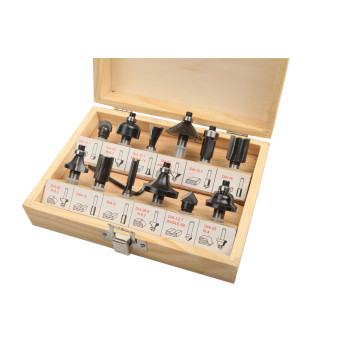 Drill Router Bit Set 12Pc  Shank: 1/4\"
