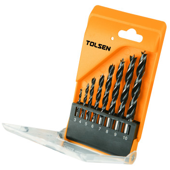 Drill Wood Brad Set 8 Pce (3,4, 5, 6,7, 8,9, 10mm) TOLSEN###