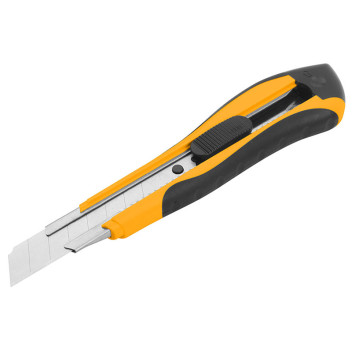 Knife Snap Off 18mm ABS + Rubber Grip SK2 +3pc Blade  Indust. TOLSEN