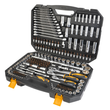 Socket Set 1/4\" 4-14mm -1/2\" 10-32mm-3/8 10-19mm  216Pc + 8-22mm Comb
