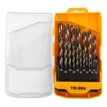 Drill Set Blk Brnz 19Pc 1-10mm x1.5mm Indust. TOLSEN###