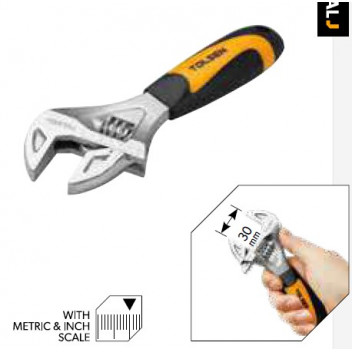 Wrench Adjustable PVC Grip STUBBY 165mm Industrial TOLSEN