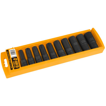 Air Impact Deep Socket Set 1/2\' 10 Pc (10-12-13-14-15-17-19-21-22-24)