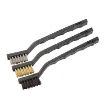 Wire Brush Set 3Pc 180mm Plastic handle Steel/SS/Nyon TOLSEN